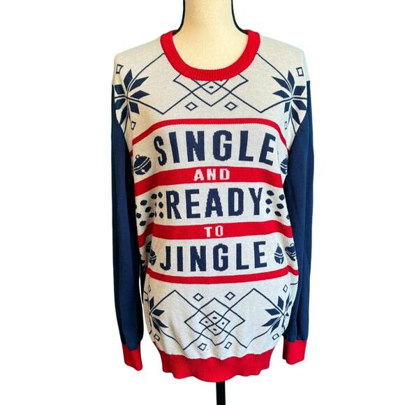 Single And Ready To Jingle Ugly Christmas Sweater Women's XXL - Picture 1 of 10